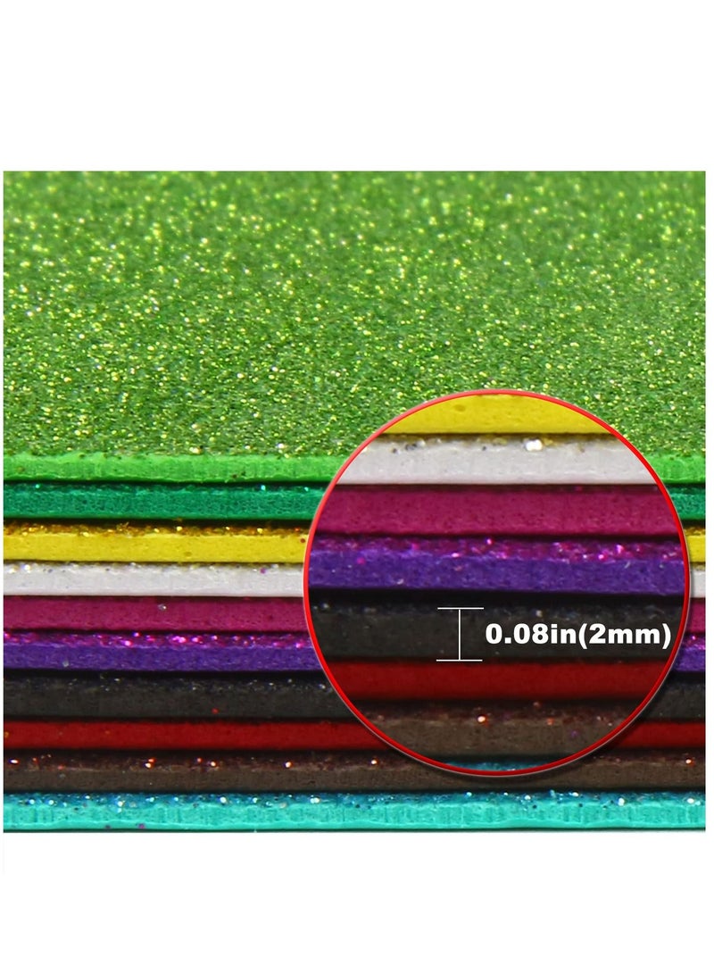 10 Pcs Glitter EVA Foam Paper Sheets,for Handicraft Kids Arts Crafts DIY Projects Classroom Parties - Image 4