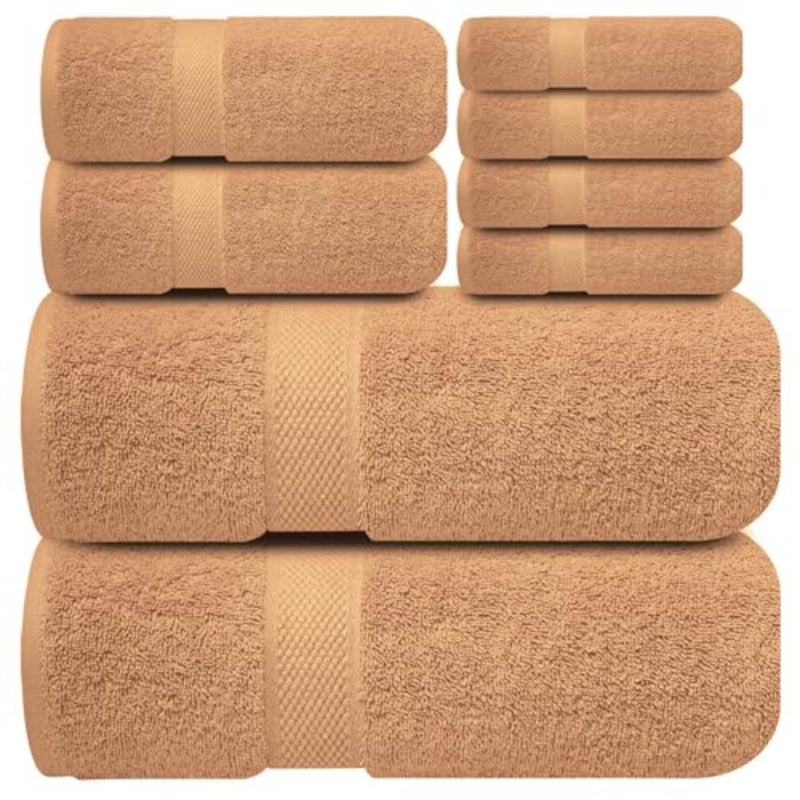 Premium Bath Towels Set - [Pack of 8] 100% Cotton Highly Absorbent 2 Bath Towels, 2 Hand Towels and 4 Washcloths - Hotel and Spa Quality for Bathroom (2 Bath Towels, 2 Hand Towels, 4 Washcloths) Soft and Absorbent Towels for Bathroom - Gym, Shower, Spa and Hotel Use - Image 2