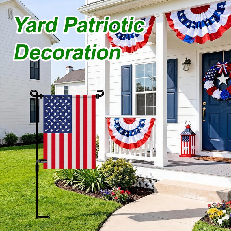 HOOSUN Garden Flag Stand, Premium Garden Flag Pole Holder Metal Wrought Iron Powder-Coated Weather-Proof Paint (2 Pack) with Tiger Clip and Spring Stoppers - Image 4