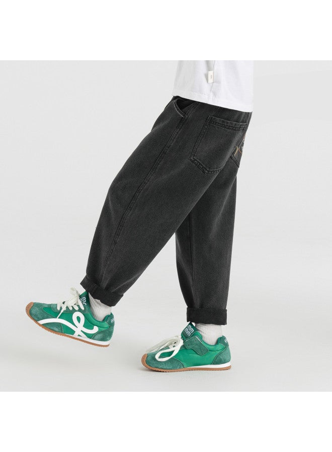 Fun Embroidery】boys' Jeans, Children's Trendy Korean-style Pants, 2025 Spring/autumn Collection, Mid-to-large Kids Casual Trousers - Image 3