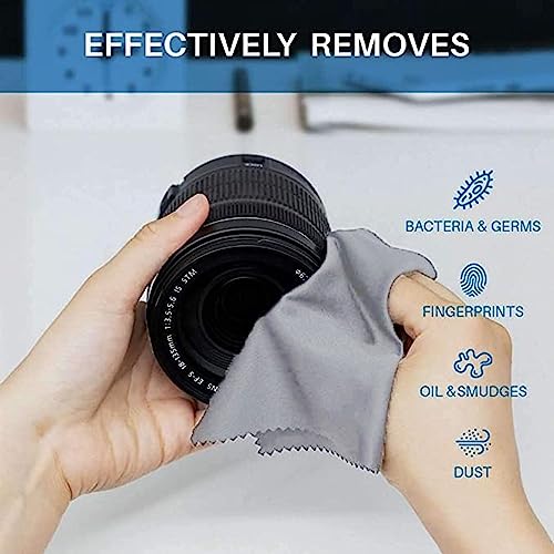MAXOSHINE Premium Microfiber Cleaning Cloth for Electronics Mobile Lens Eyeglasses Camera Lenses Desktop- Laptop Cleaning Cloth -30 x 30 cm (Pack of 3, Grey) - Image 3