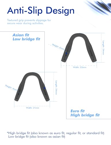 SAUCER Replacement Nose Pieces Pads for Oakley Hex Jector OX8032 | OX8174F Eyeglass - Asian Fit Grey - Image 3