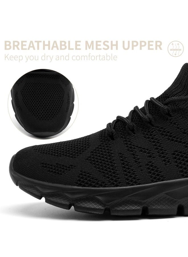 VXGGVX Mens Running Shoes Tennis Walking Lightweight Athletic Workout Gym Shoes Breathable Fashion Sneakers, All_black, 13 - Image 3