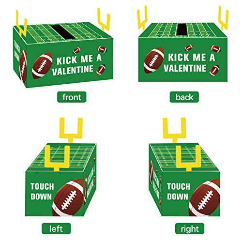 ORIENTAL CHERRY Valentines Boxes for Kids - Football Valentine Boxes with 24 Valentine Cards for Classroom Exchange Boys Girls School Class Party Favors(1 Mailbox, 24 Valentine Cards) - Image 5