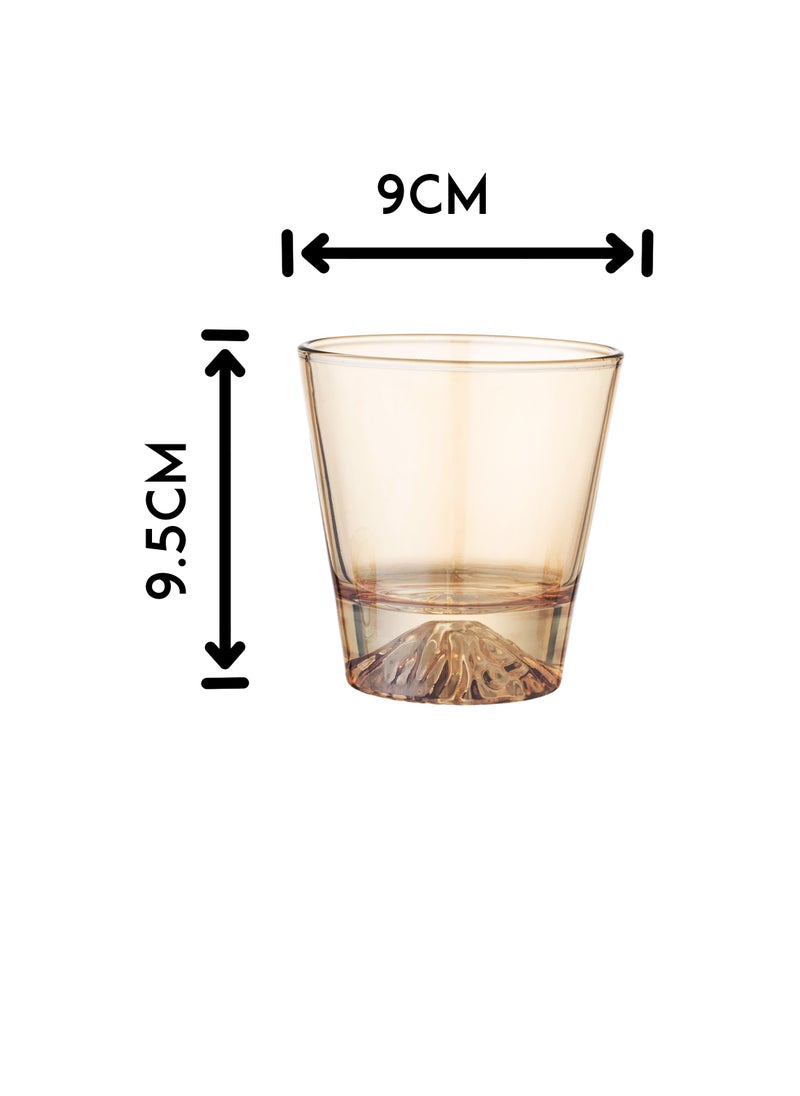 Dania - Glass cups set of 6 pieces in transparent honey color and transparent sky blue color. Capacity: 270 ml. Height: 9.5 cm. - Image 1