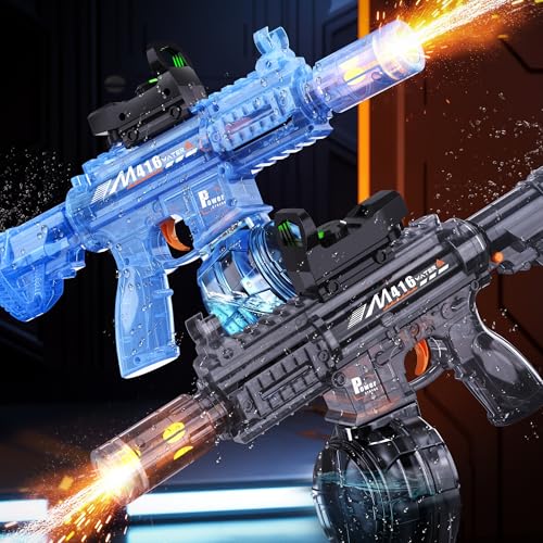 Vanvimen 2 Pack Water Gun for Kids Squirt Guns for Kids with LED Light 25 FT Shooting Range Large Capacity No Leak Water Gun Summer Swimming Pool Beach Outdoor Water Fighting Parties Toys - Image 1