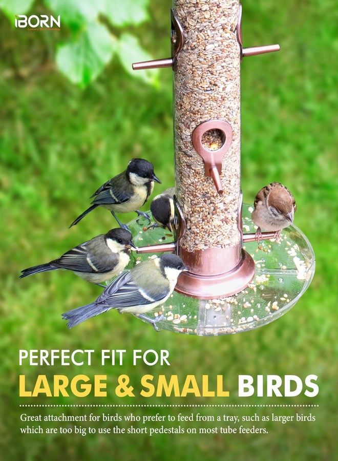 iBorn Bird Feeders Seed Catcher for Outside Hanging 6 Port Bird Feeder for Cardinal Birds Aluminium Metal,Brushed Copper Finishing 14 Inch 6 Port (Seed is not Included) - Image 5