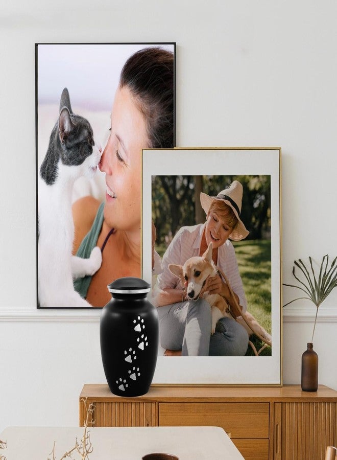 URNS OF DIGNITY Pet Urn for Dogs and Cats Ashes-A Loving Resting Place for Your Special Pet,Cat and Dog Urns for Ashes,Pet Cremation Urns Up to 85 Cubic Inches:with Velvet Bag (Non Customize, Black (Paw)) - Image 5