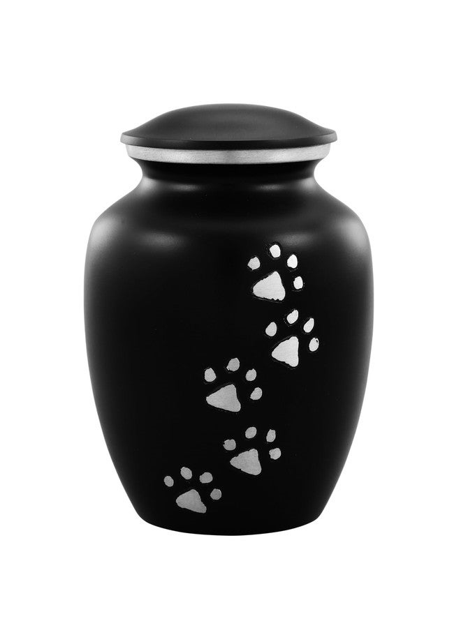 URNS OF DIGNITY Pet Urn for Dogs and Cats Ashes-A Loving Resting Place for Your Special Pet,Cat and Dog Urns for Ashes,Pet Cremation Urns Up to 85 Cubic Inches:with Velvet Bag (Non Customize, Black (Paw)) - Image 2