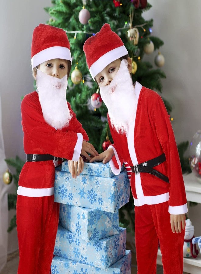 JaGely 2 Set Santa Costume Suit with Santa Claus Belt, Beard, Hat, Christmas CostumeParty Cosplay Suit - Image 5