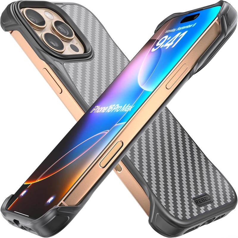 ريبل علبة لهاتف iPhone 16 Pro Max [سلسلة Flex] جوانب مكشوفة للراحة، ألياف الأراميد، متوافقة بقوة مع MagSafe، مقاومة للصدمات، عدسة معدنية، تصميم حماية بدون إطار، هاتف 6.9 بوصة 2024 (Flex) - Image 1
