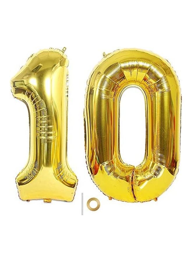 Number 10 Shaped Balloons 