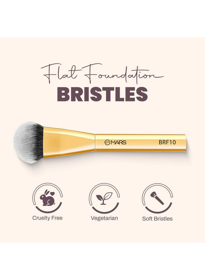 Mars MARS Artist's Arsenal Flat Foundation Brush | Superior Coverage | Flawless Finish | Effortless Application | Soft Synthetic Bristles | Ergonomic Handle | Versatile Function | Luxe packaging (Golden) - Image 5