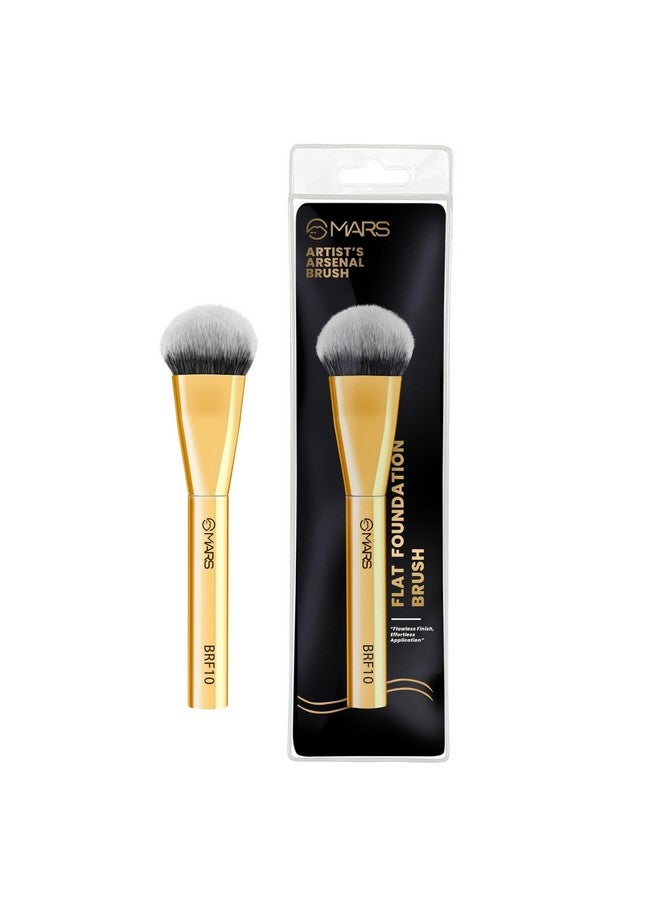 Mars MARS Artist's Arsenal Flat Foundation Brush | Superior Coverage | Flawless Finish | Effortless Application | Soft Synthetic Bristles | Ergonomic Handle | Versatile Function | Luxe packaging (Golden) - Image 2