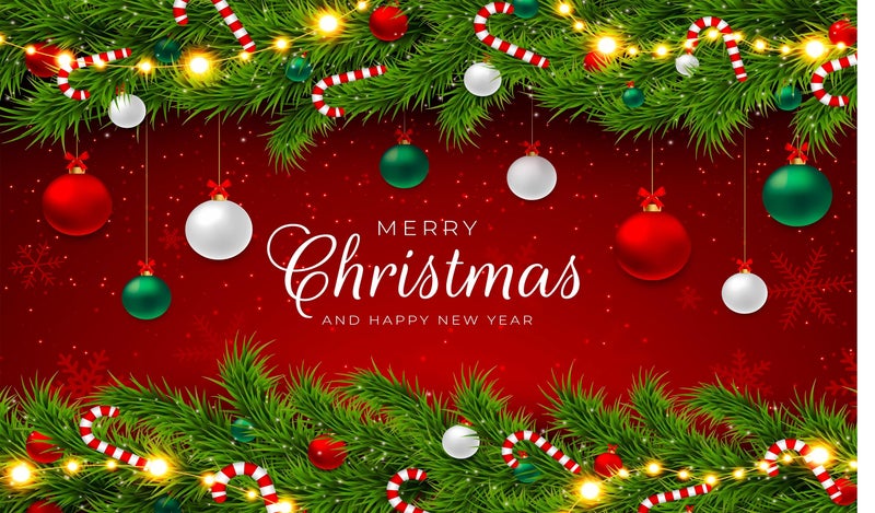 Backdropon Merry Christmas & Happy New Year Backdrop Red Plaid Christmas Background Reindeer Santa Claus Snowflakes Banner for Holiday Winter Family Party Decor Size 5Feet Height & 8Feet Width(5 * 8) - Image 5