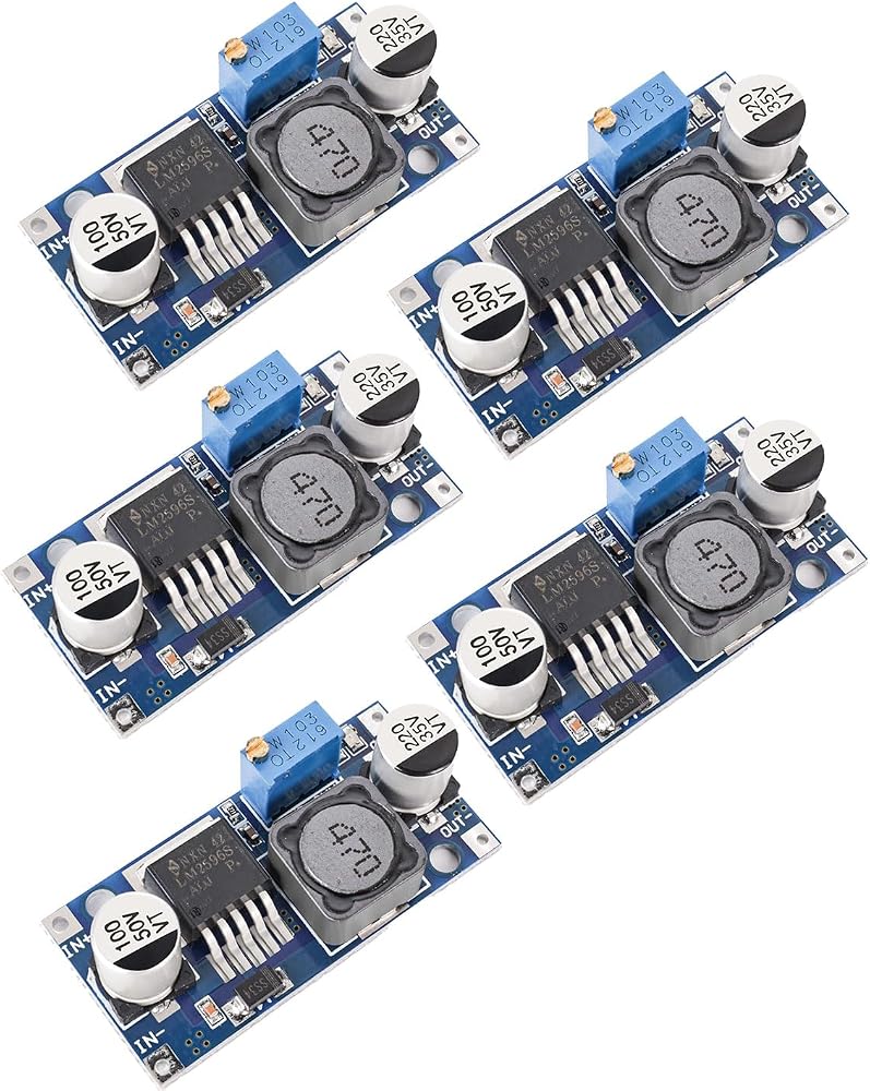 SELOKY 5 Pack LM2596 LM2596S DC-DC Step-Down Adjustable Voltage Regulator, Input 3.0-40V, Output 1.25-35V, Variable Buck Converter Power Supply Module - Image 1