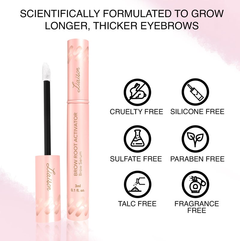 Liaison Brow Growth Serum for Women | Eyebrow Growth Serum to Grow Thicker, Fuller & Healthier Brows | Brow Root Activator with Peptides & Biotin | Vegan Eyebrow Enhancer & Conditioner (3ml) - Image 4