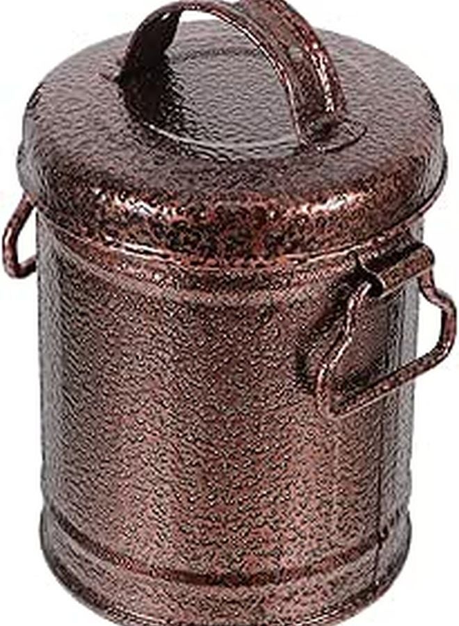 Vintage Style Metal Ashtray With Lid Portable Zinc Iron Bucket For Indoor Outdoor Use - Image 1