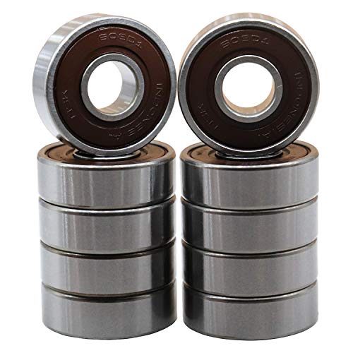 NSK 608-2RS 608DD 10Pcs Precision Bearings 8x22x7mm, Rotating Quiet High Speed and Durable ＆ Double Rubber Seal and Pre-Lubricated, Deep Groove Ball Bearings. - Image 1