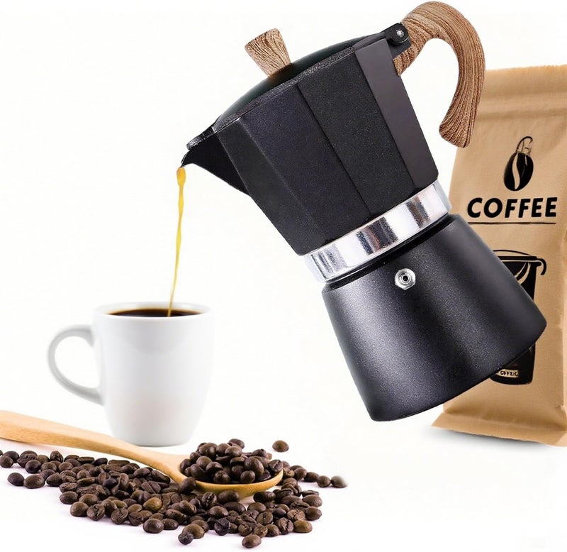 AIFUSI (6 CUP (300ml/10 OZ)) - Moka Pot, 6 Cup Stovetop Espresso Maker - 296ml Manual Cuban Coffee Percolator Machine Premium Aluminium Moka Italian Espresso Greca Coffee Maker Brewer Percolator - Image 3