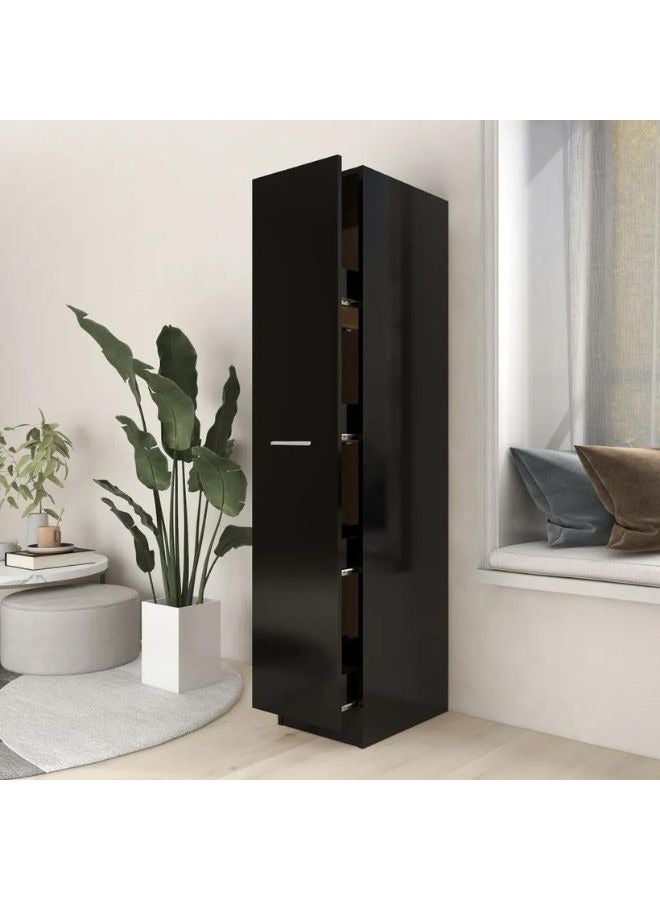 vidaxl vidaXL Apothecary Cabinet Black 30x42.5x150 cm Engineered Wood - Image 1