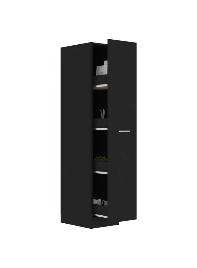 vidaxl vidaXL Apothecary Cabinet Black 30x42.5x150 cm Engineered Wood - Image 2