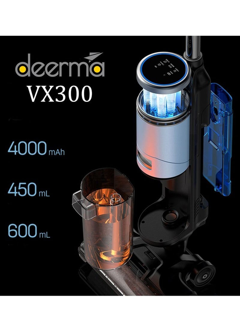 Deerma - VX300 Water Suction Vacuum Floor Cleaner | Automatically Sense Dirt And Absorb Dry And Wet Garbage | One-Button Self-Cleaning - Black - Image 1