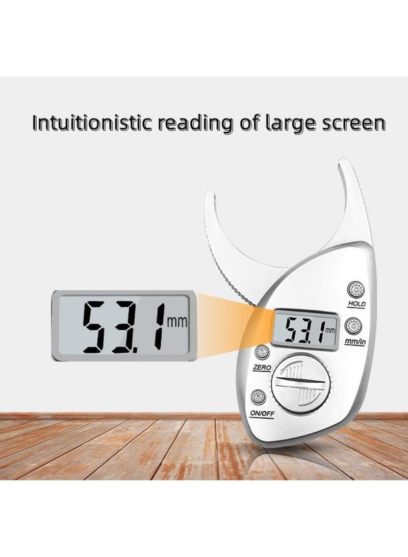 SYOSI Body Fat Caliper with LCD Screen - Accurate Handheld Body Fat Measurement Tool for Men and Women, Portable Skin Fat Tester, Anti-Slip Grip, Metric  Imperial Units - Image 2