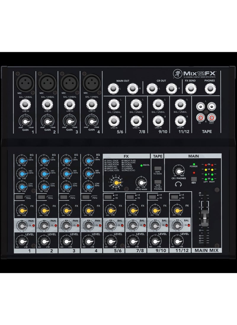 Mackie خلاط Mix12FX مدمج ذو 12 قناة مع تأثيرات  - Image 1