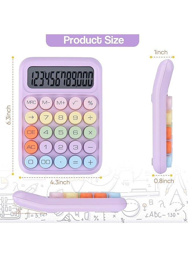 Big Button Calculator, Mechanical Switch Calculator with 12 Digit Large LCD Display, Colorful Candy Button Calculator with Automatic Sleep, Cute Calculator for Office, School and Home - Image 5