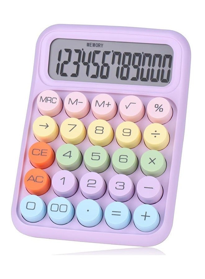 Big Button Calculator, Mechanical Switch Calculator with 12 Digit Large LCD Display, Colorful Candy Button Calculator with Automatic Sleep, Cute Calculator for Office, School and Home - Image 1