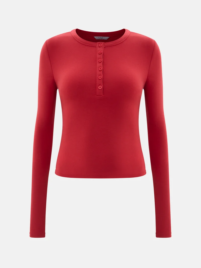 Lichi Jersey longsleeve with buttons on the collar