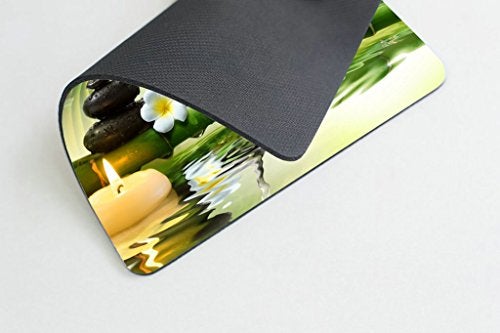 Smooffly Nature Gaming Mouse Pad with Spa Stones, Zen Garden Theme, Magical Jasmine Flower Japanese Design - Image 4
