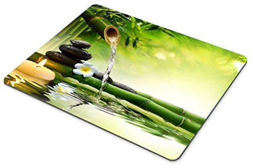 Smooffly Nature Gaming Mouse Pad with Spa Stones, Zen Garden Theme, Magical Jasmine Flower Japanese Design - Image 3