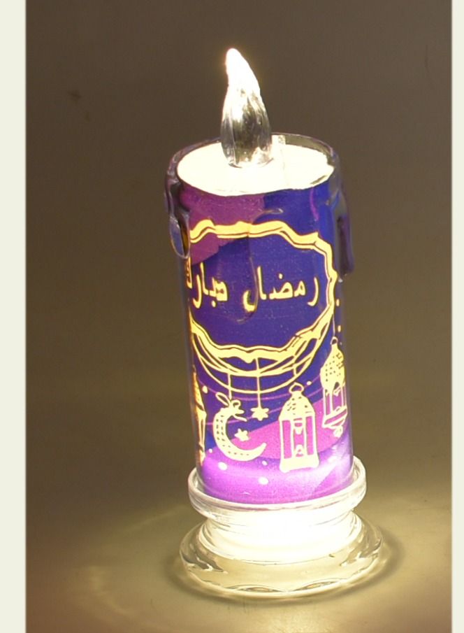 Ramadan Battery LED Tea Light Candle Crystal/Clear 7X19 CM - Image 1