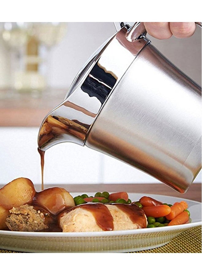 Stainless Steel Insulated Gravy Pot 450ml Perfect for Sauces Custard and Cream Serving - Image 4