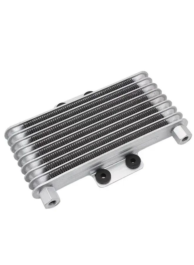 Black M12 Aluminum Oil Cooler 8 Row Racing High Performance Engine Cooling For ATV Dirt Bike 125CC 250CC With Black Plastic End Caps And Metal Fasteners - Image 4
