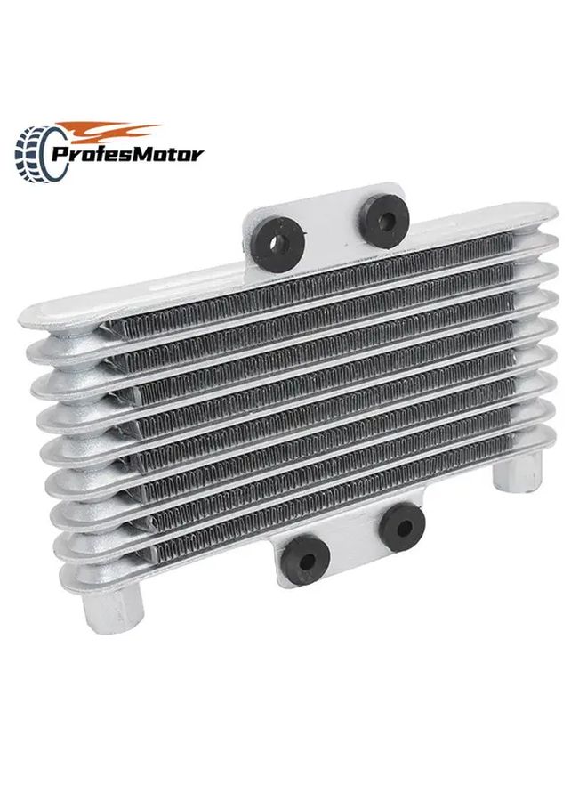 Black M12 Aluminum Oil Cooler 8 Row Racing High Performance Engine Cooling For ATV Dirt Bike 125CC 250CC With Black Plastic End Caps And Metal Fasteners - Image 1