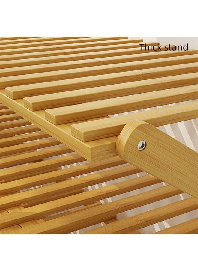 4-Tier Folding Bamboo Shoe Rack Beige 100x25x68cm