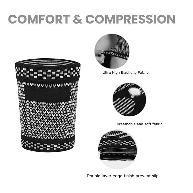 UROCK Bicep Compression Sleeve 1 Pair,Copper Upper Arm Compression Sleeve,Bicep Tendonitis Brace Triceps Brace for Pain Relief,Arm Support fit for Men Women-Black - Image 4