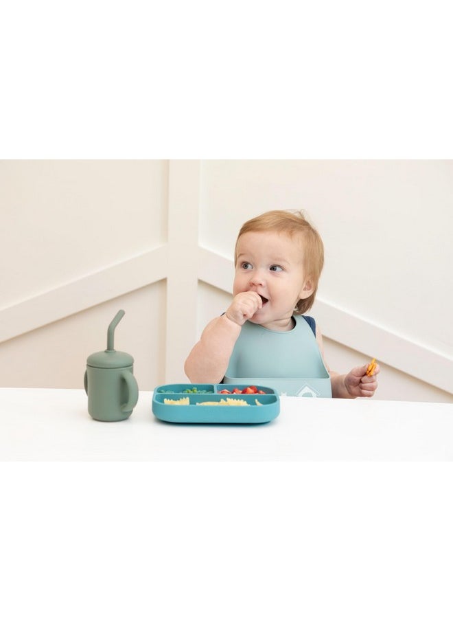 Bella Tunno Little Bites Bundle - Baby Feeding Set And Baby Led Weaning Supplies With 1 Baby Bowl, 1 Baby Plate, 3 Baby Utensils, 1 Cup, 2 Lids, 100% Food-Grade Silicone (Underwater World)  - Image 3