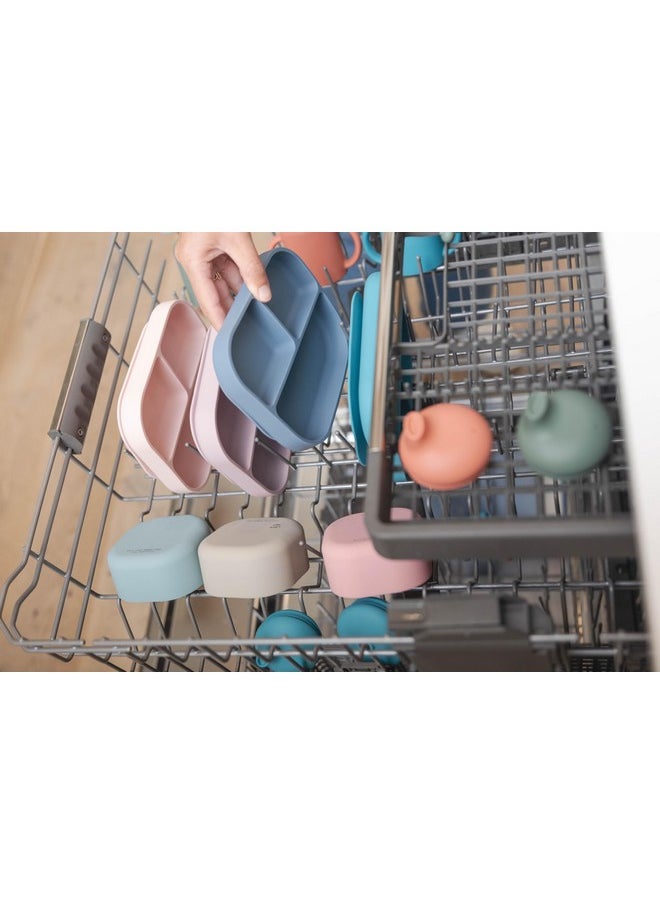 Bella Tunno Little Bites Bundle - Baby Feeding Set And Baby Led Weaning Supplies With 1 Baby Bowl, 1 Baby Plate, 3 Baby Utensils, 1 Cup, 2 Lids, 100% Food-Grade Silicone (Underwater World)  - Image 4
