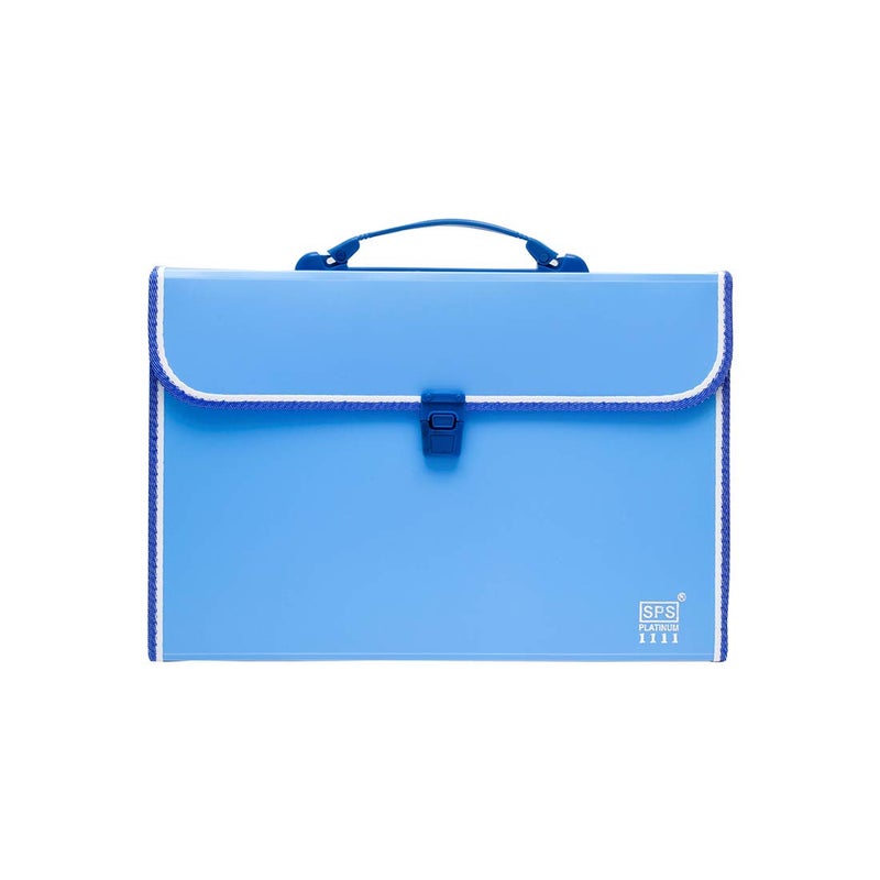 sps 13 Pocket Expanding File Folder with Buckle Closure,Label Index and Handle for A4/Foolscap/Legal Documents (Blue) - Image 2