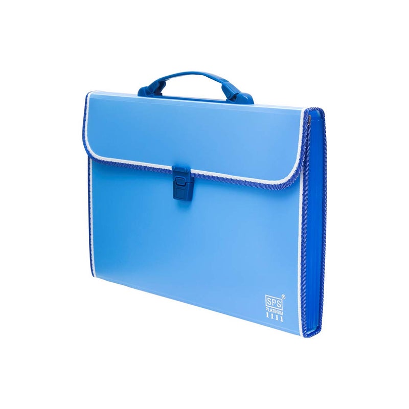 sps 13 Pocket Expanding File Folder with Buckle Closure,Label Index and Handle for A4/Foolscap/Legal Documents (Blue) - Image 5