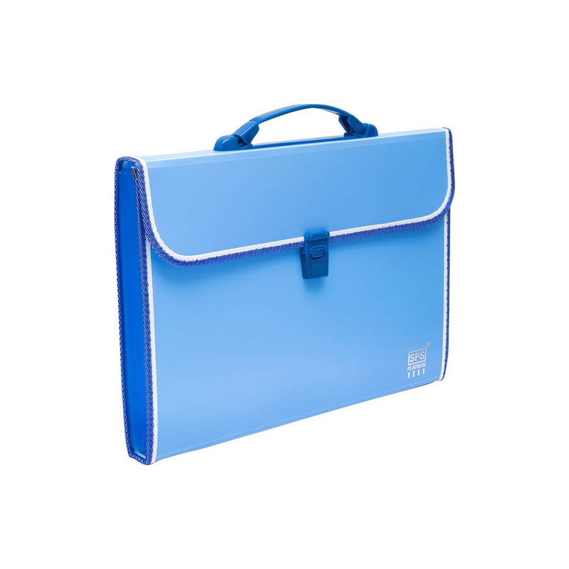 sps 13 Pocket Expanding File Folder with Buckle Closure,Label Index and Handle for A4/Foolscap/Legal Documents (Blue) - Image 4