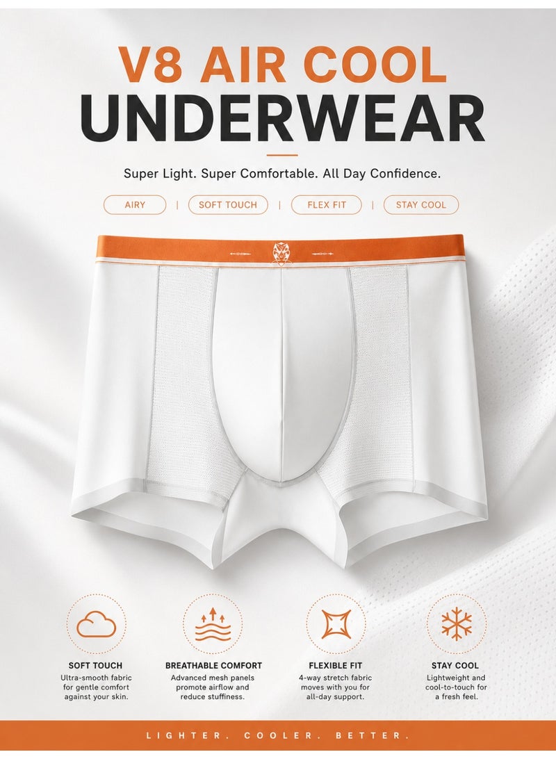 Men’s Ice Silk Boxer Briefs 5-Pack, Breathable Mesh Underwear, Soft Stretch Quick-Dry Trunks, Lightweight Comfortable for Men - Image 2