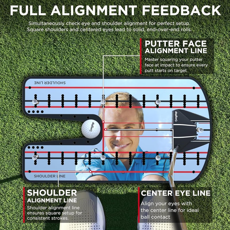 KINGTOP Golf Putting Mirror - Alignment Putting Training Aids for Consistency & Accuracy - Ideal for Indoor | Outdoor Practice, with Carry Bag and Golf Tees - Image 3