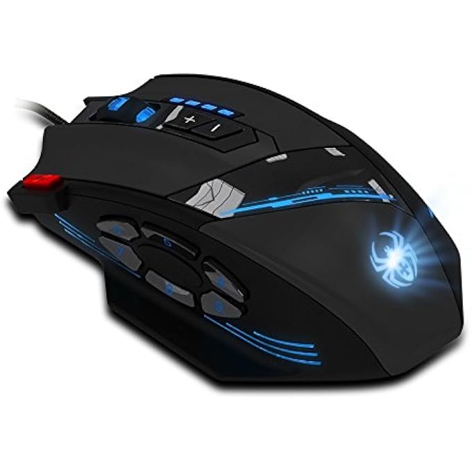 ZELOTES RGB OPTICAL GAMING MOUSE WITH RAPID FIRE BUTTON,4800 DPI (4-LEVEL ADJUSTABLE), 12 PROGRAMMABLE BUTTONS,ADJUSTABLE WEIGHTS,USB ERGONOMIC WIRED MOUSE FOR OFFICE/GAMING/LAPTOP/PC (BLACK) - Image 2