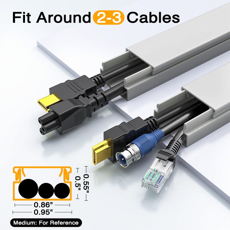 Delamu 157in Delamu Cord Hider Wall for Wall Mounted TV, Wire Hider Kit - Image 4