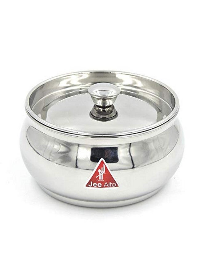 Jee Alto Stainless Steel Round Apple Multipurpose Container/Serving Dish/Storage Pot Small Set Of 2 Pcs(300Ml, 425 Ml) - Silver - Image 4